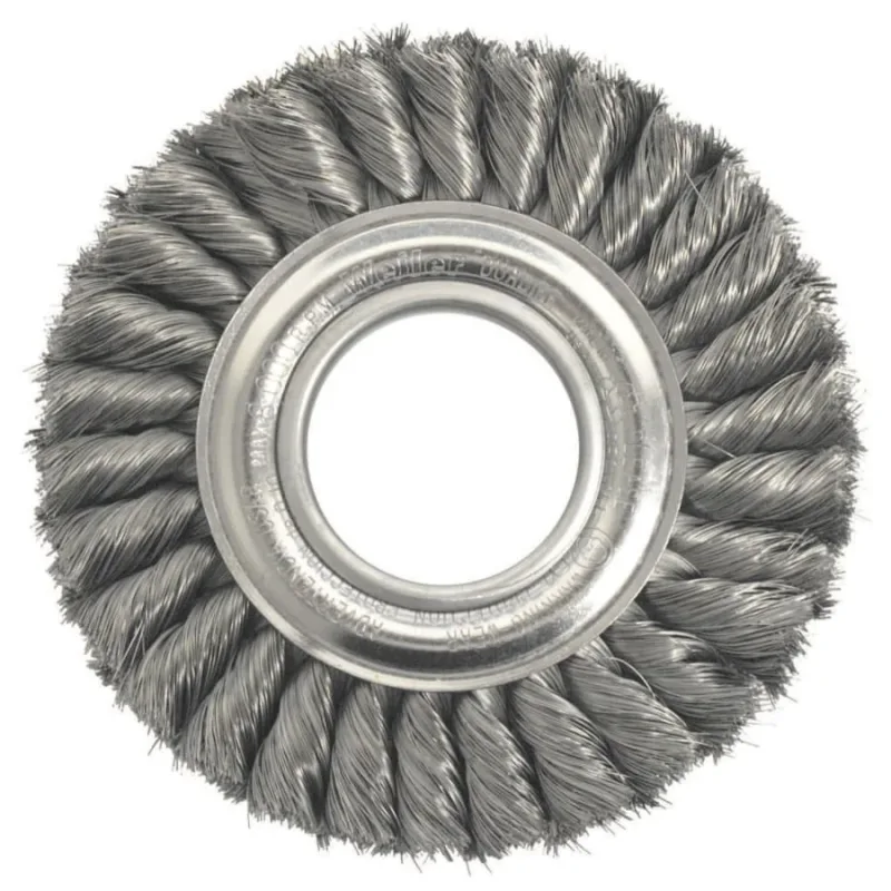 Wide Face Standard Twist Knot Wire Wheel, 6 in Dia. x 1 3/8 W, 8,000 rpm