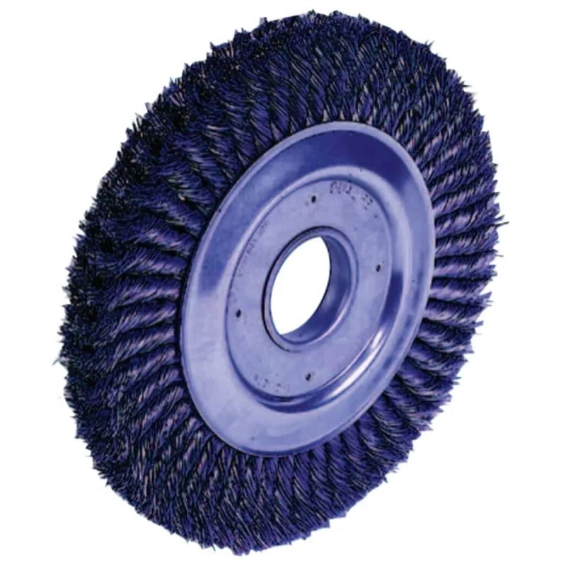 Wide Face Standard Twist Knot Wire Wheel, 12 Dia. x 1 1/4 in W, 0.023, 3,600 rpm