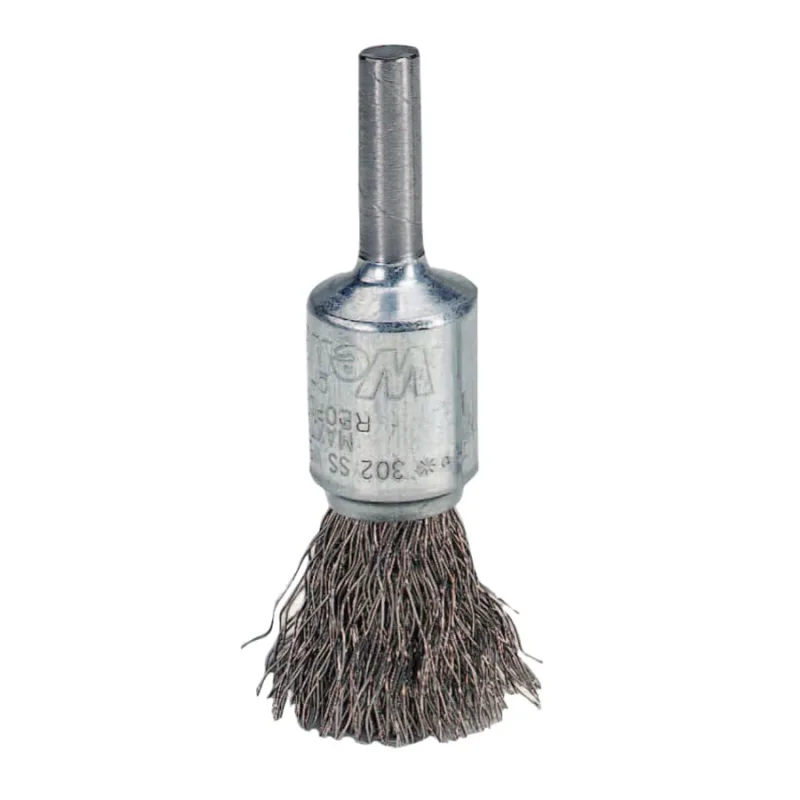 Crimped Wire Solid End Brush, Steel, 1/2 in dia x 0.0104 in Wire, 25000 RPM