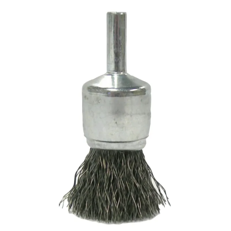 Crimped Wire Solid End Brushes, Steel, 22,000 rpm, 3/4" x 0.02
