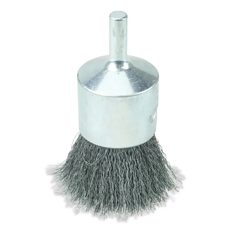 Crimped Wire Solid End Brush, Steel, 1 in dia, 22000 RPM, Vending
