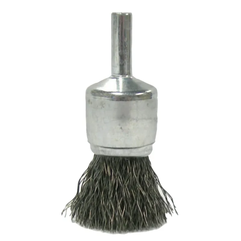 Crimped Wire Solid End Brushes, Stainless Steel, 22,000 rpm, 3/4" x 0.014