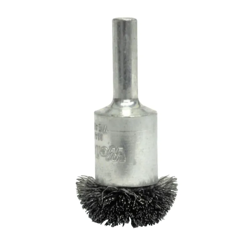 Stem-Mounted Circular Flared End Brushes, Stainless Steel, 25,000 rpm, 1" x