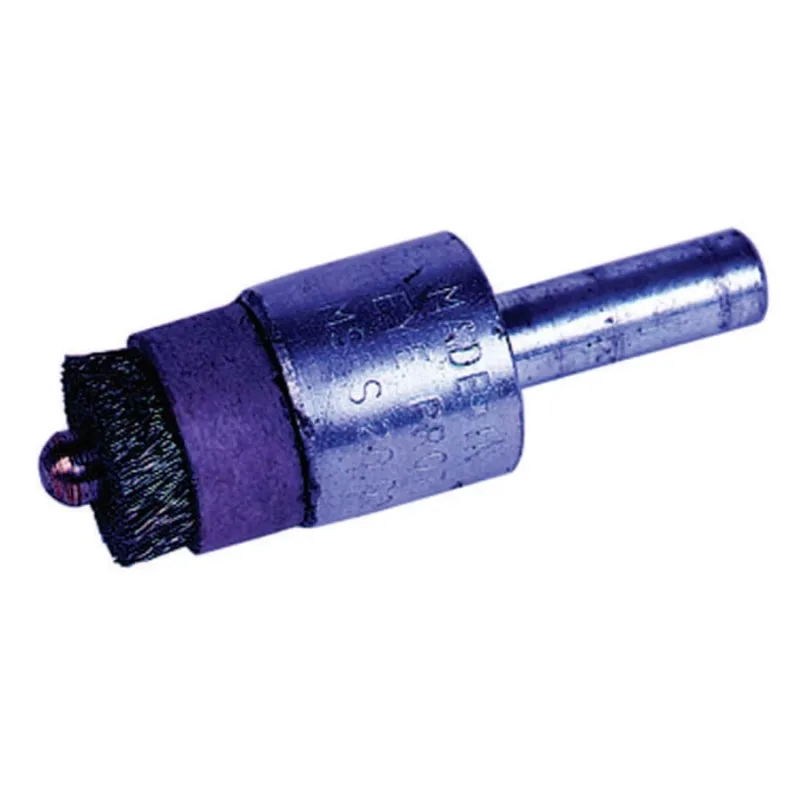 Stem-Mounted Pilot Bonding Brush, Stainless Steel, 1/2 in x 0.004 in, 20,000 rpm, 3/32 in dia Pilot