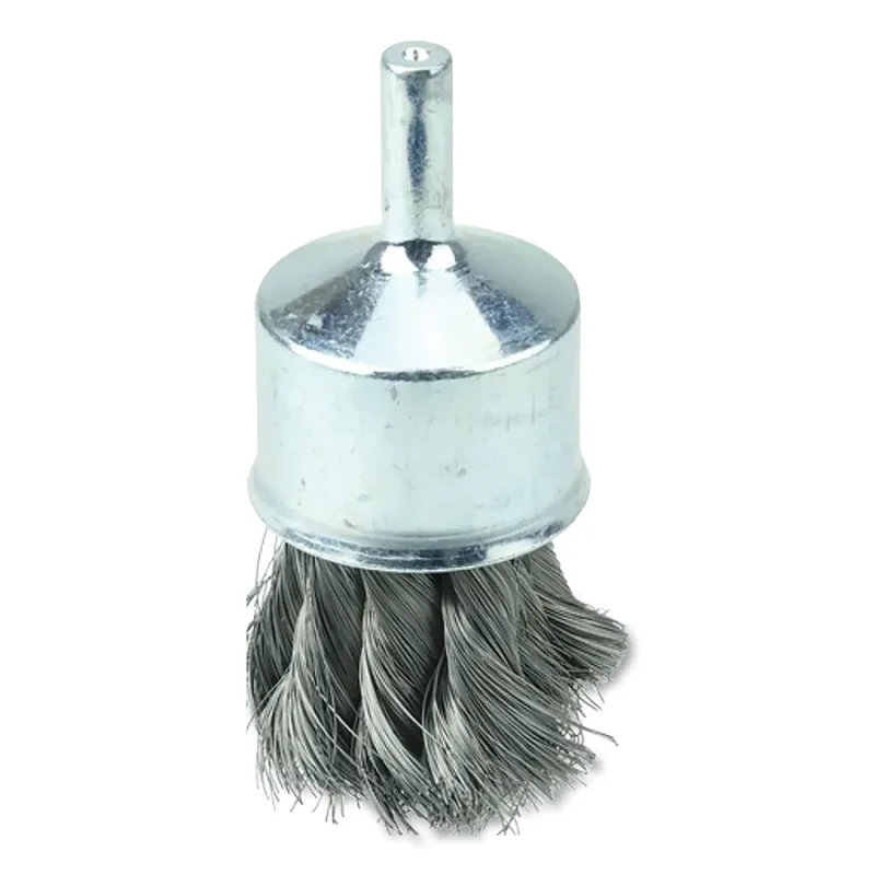 Knot Wire End Brush, Steel Bristles, 1-1/8 in Brush dia x 0.006 in Wire, 20000 RPM, Vending, 3 EA/BX