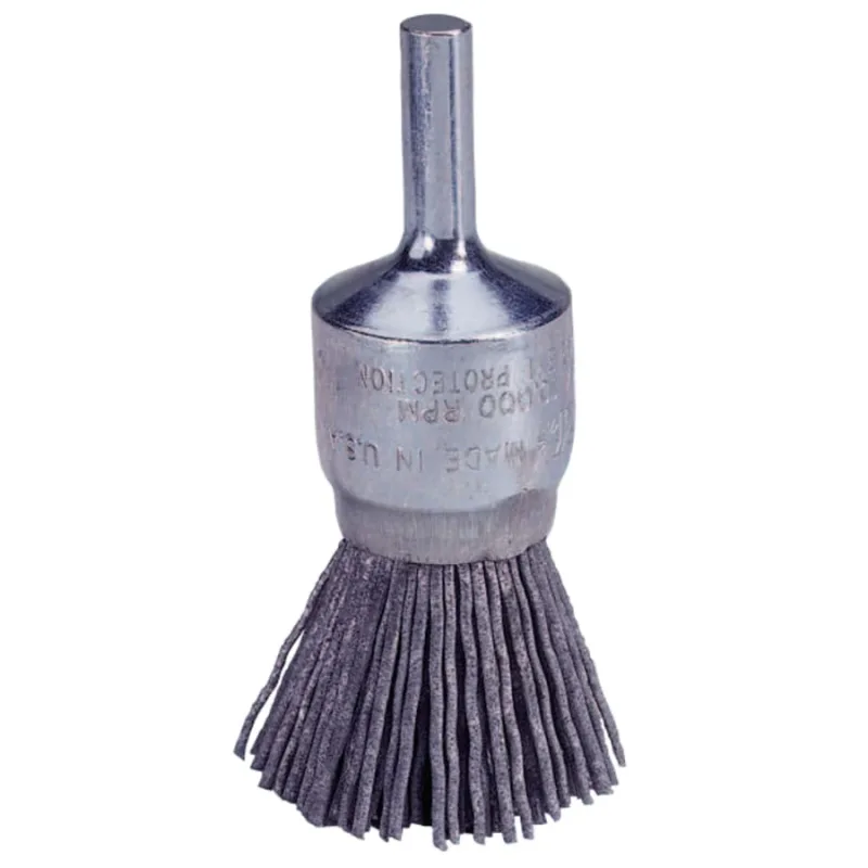 Nylox® End Brush, Silicon Carbide, 3/4 in Brush dia, 0.022 in Bristle dia, 7/8 in Stem L, 10000 rpm