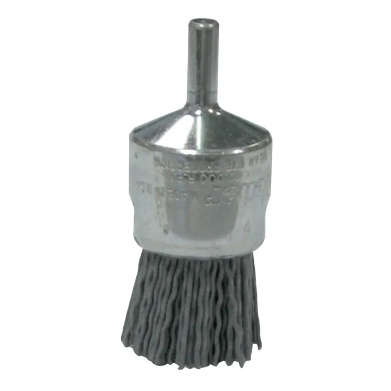 Nylox® End Brush, Silicon Carbide, 1 in Brush dia, 0.022 Bristle dia, 7/8 in Stem L, 10000 rpm