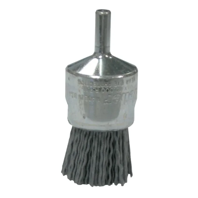Nylox® End Brush, Silicon Carbide, 1 in Brush dia, 0.040 Bristle dia, 7/8 in Stem L, 10000 rpm
