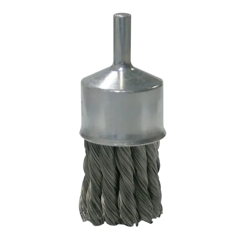 Knot Wire End Brush, Steel Bristles, 1-1/8 in Brush dia x 0.0118 in Wire, 20000 RPM, 1 EA/EA