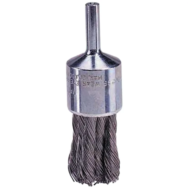 Knot Wire End Brush, Steel Bristles, 1/2 in Brush dia x 0.0104 in Wire, 20000 RPM, 1 EA/EA