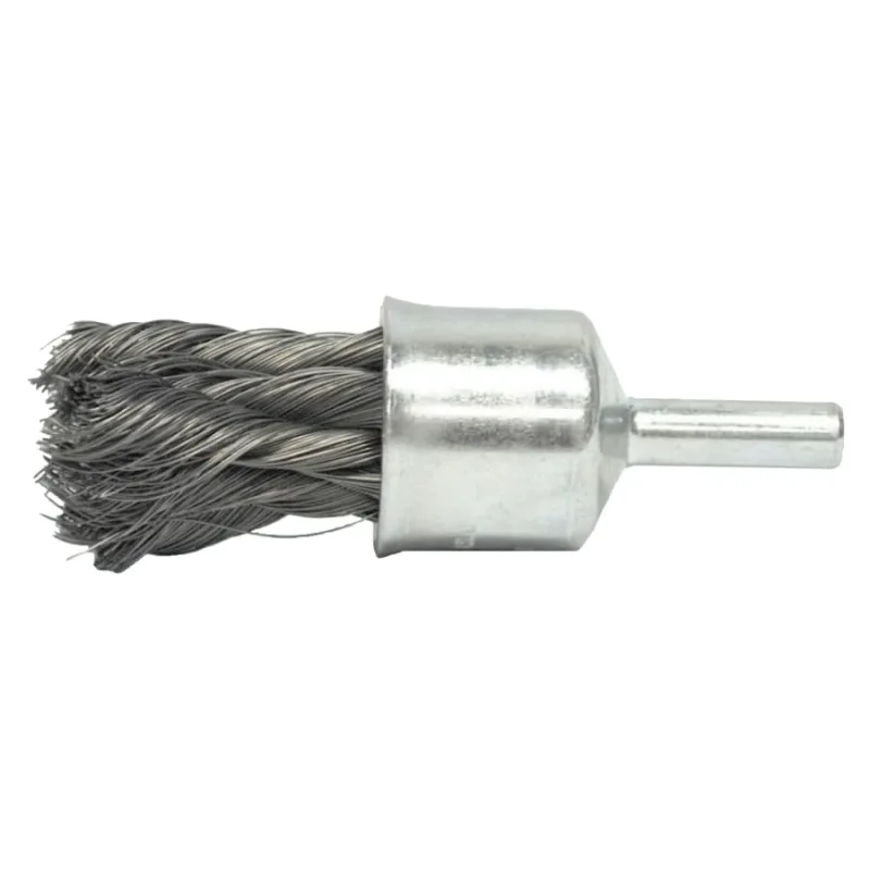 Knot Wire End Brush, Stainless Steel Bristles, 1/2 in Brush dia x 0.0104 in Wire, 20000 RPM, 10 EA/CTN