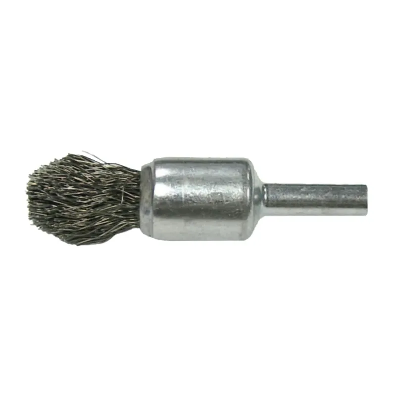 Controlled Flare End Brushes, Steel, 25,000 rpm, 1/2" x 0.014