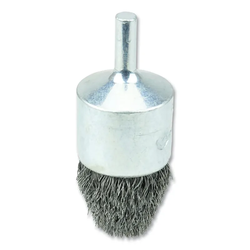 Crimped Wire End Brush, Steel, 1 in dia, 0.0104 in wire, 22000 RPM