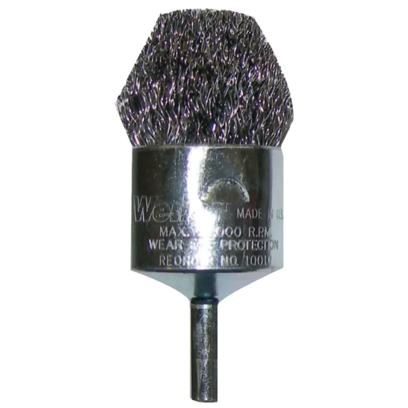 Controlled Flare End Brushes, Steel, 22,000 rpm, 1" x 0.014