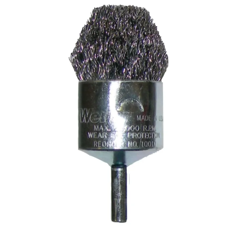 Controlled Flare End Brush, Stainless Steel, 1 in x 0.020 in, 22,000 rpm