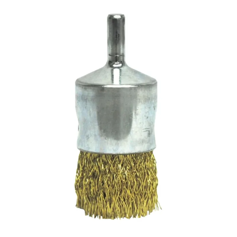 Coated Cup Crimped Wire End Brush, Steel, 22,000 rpm, 1 in x 0.0104 in