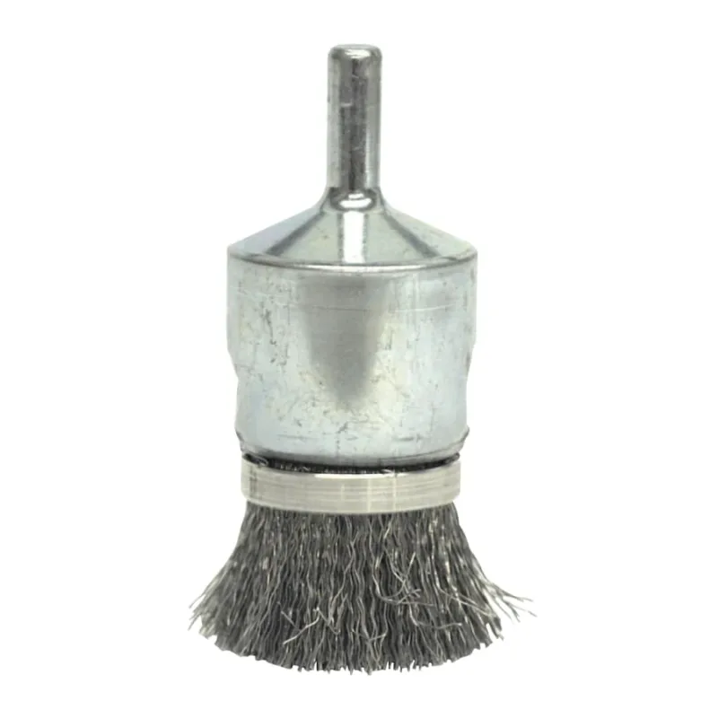 Banded Crimped Wire End Brush, Stainless Steel, 1 in x 0.0104 in, 10,000 rpm