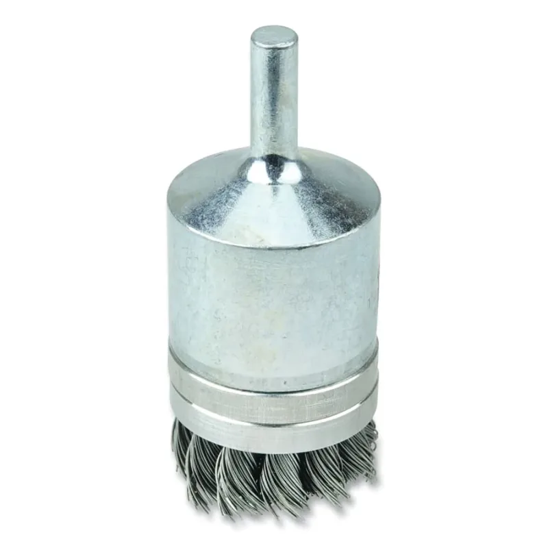 Banded Knot Wire End Brush, Steel, 1-1/8 in x 0.020 in, 20,000 rpm