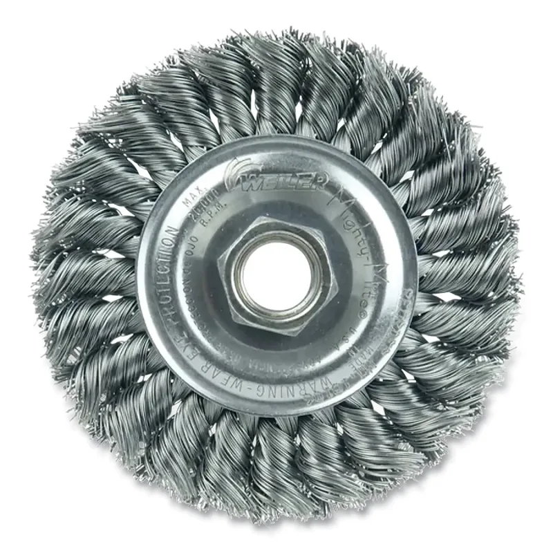 Standard Twist Knot Wire Wheel, 4 in dia, 1/2 in W Face, Steel, 20000 RPM