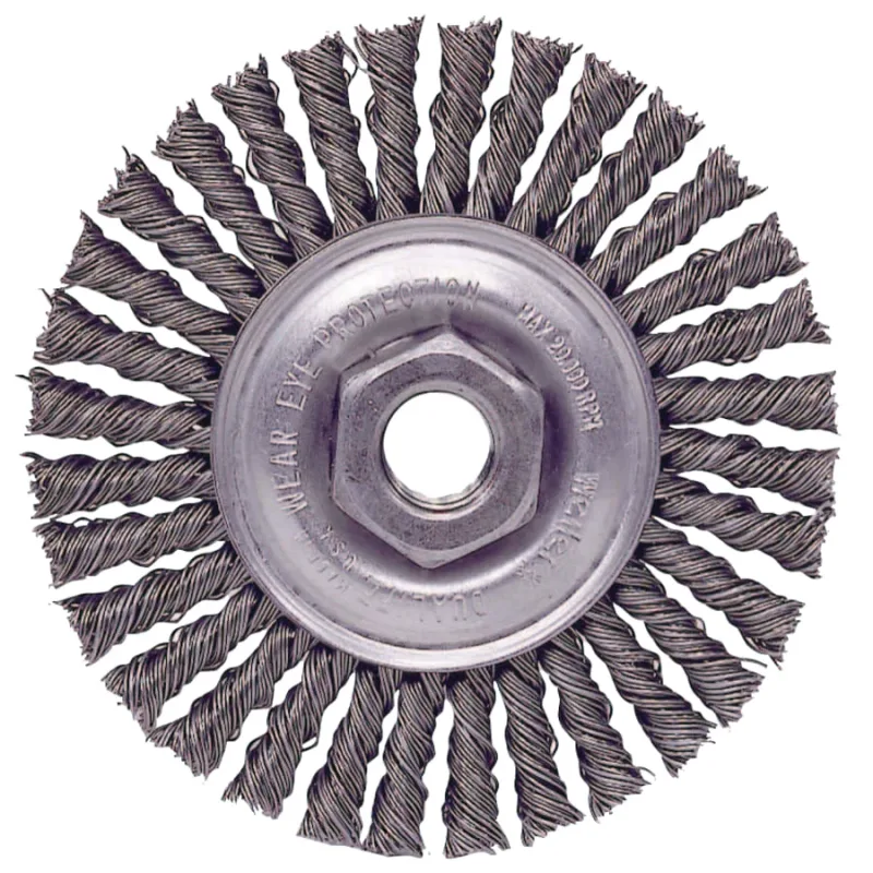 Roughneck® Stringer Bead Twist Knot Wire Wheels, 4 in D, M14 x 2 Nut
