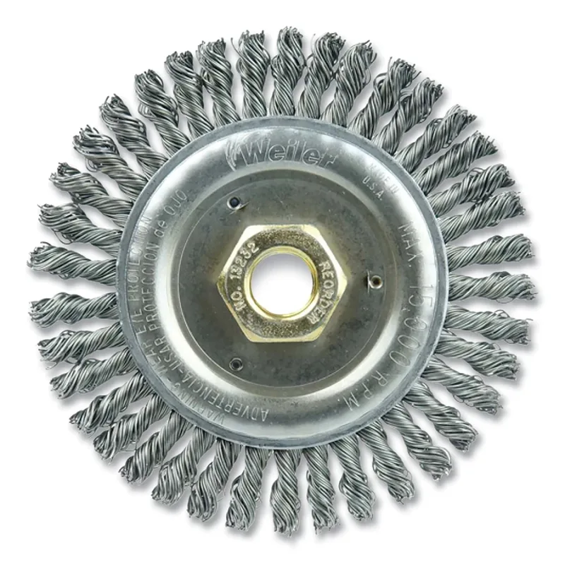 Roughneck Jr. 4-1/2 in Stringer Bead Wire Wheel, 0.020 in Steel Fill, 5/8 in-11 UNC Nut, Vending Ready