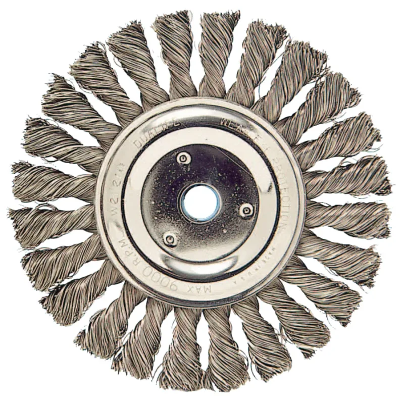Cable Twist Knot Wire Wheel, 4 in D x 1/4 in W, .02 in Steel Wire, Retail Pack