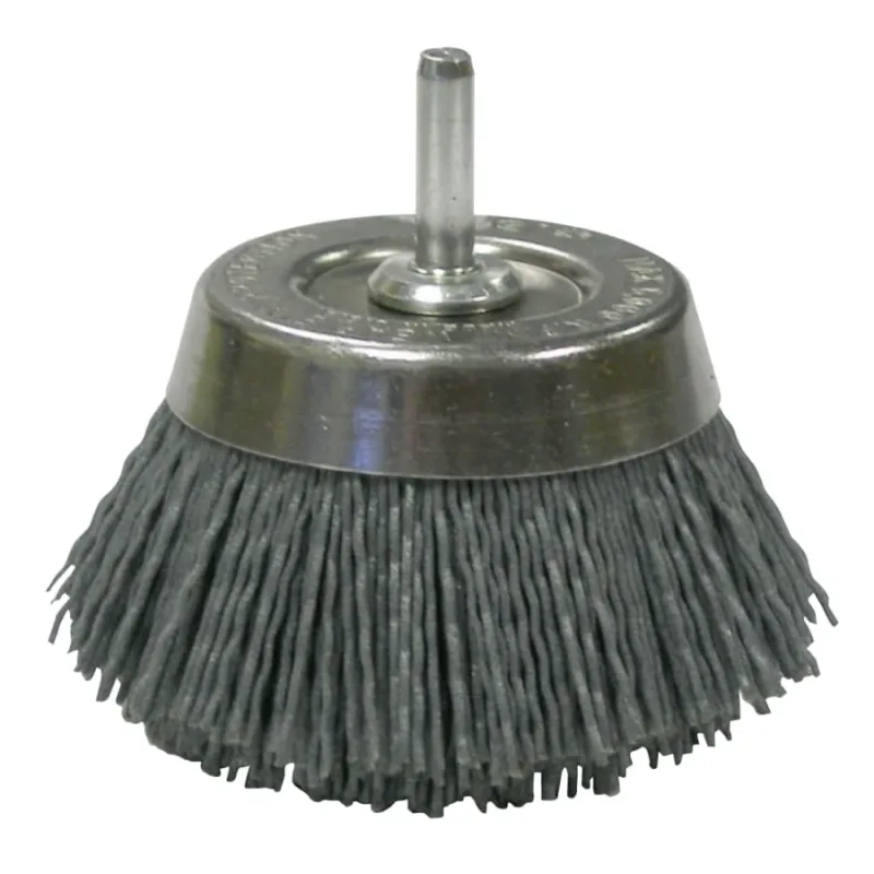 2-3/4 in Nylox Utility Cup Brush, 0.022/320SC Crimped Fill, 1/4 in Stem