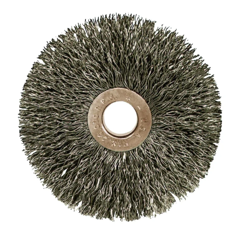 Copper Center™ Small Diameter Wire Wheel, 3 in dia x 5/8 in W Face, 0.008 in Stainless Steel Wire, 20000 RPM