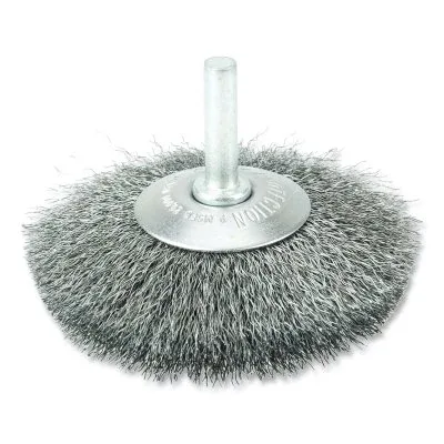Narrow Face Concave Wire Wheel, 3 in dia x 1/2 in W Face, 0.006 in Stainless Steel Wire, 20000 RPM