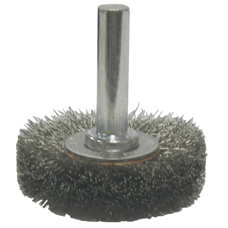 Crimped Wire Radial Wheel Brush, 2 in D, .0118 Steel Wire