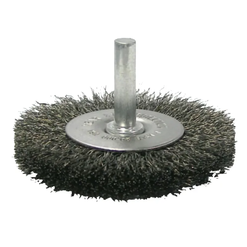 Crimped Wire Radial Wheel Brush, 2 1/2 in D, .014 in Steel Wire, 20,000 rpm