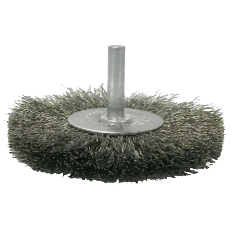 Crimped Wire Radial Wheel Brush, 3 in D, .008 Steel Wire