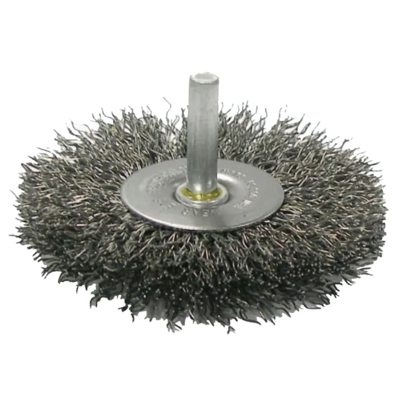 Crimped Wire Wheel, 4 in D, .008 Steel Wire