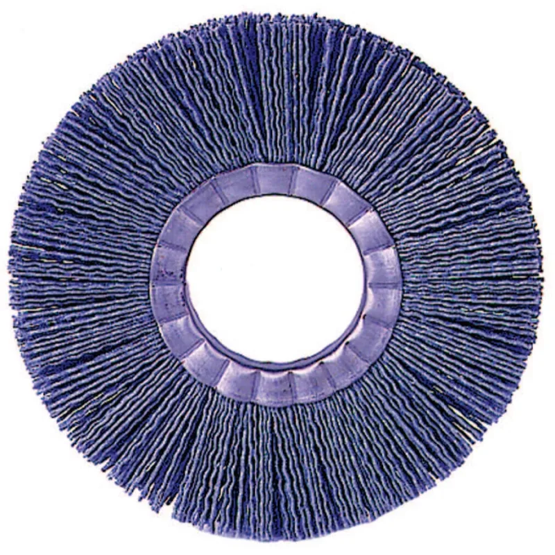 Nylox® Basic Section Wheel Brush, 6 in Dia., 0.04 Bristle, 6,000 rpm