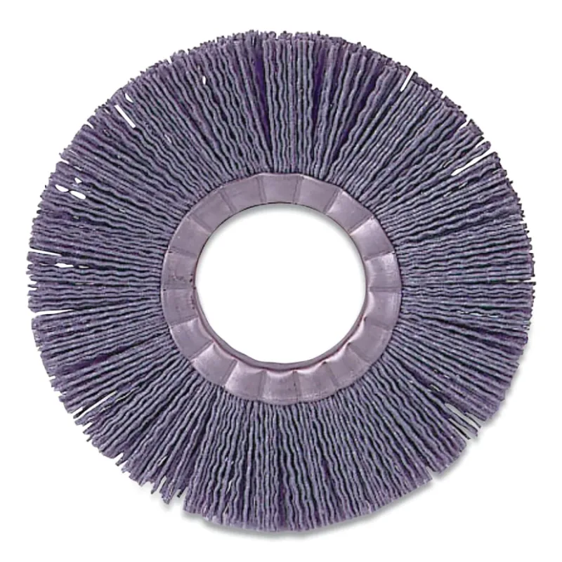 8 in Nylox Metal Hub Wheel Brush, 0.022/320SC Crimped Fill, 2 in Arbor Hole
