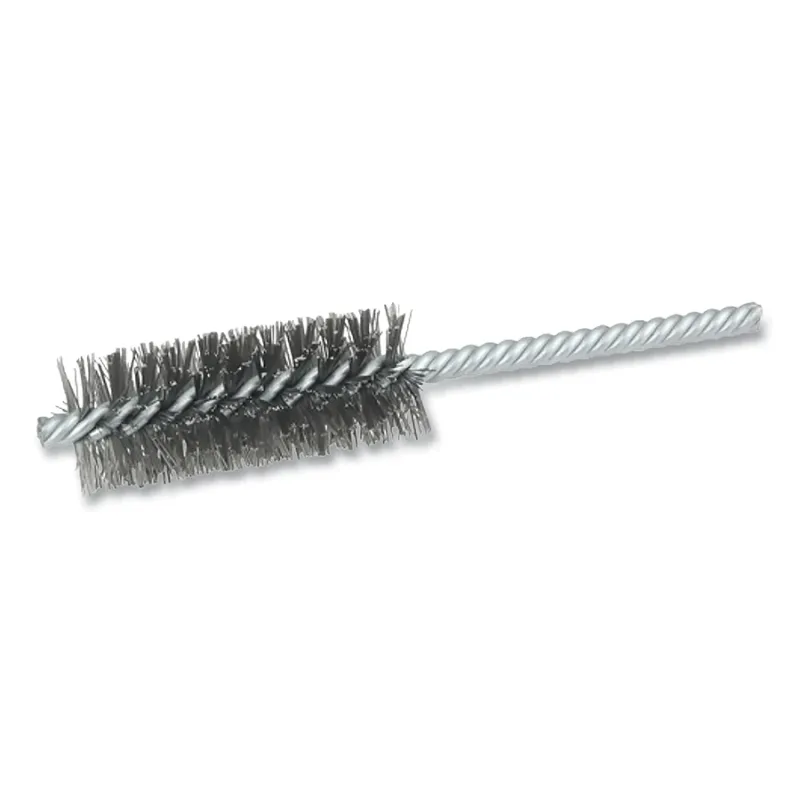 Double-Spiral Double-Stem Power Tube Brush, 1 in dia, Steel, 2000 RPM