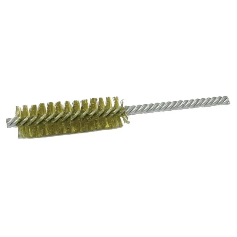 Double-Spiral Double-Stem Power Tube Brush, 1 in, .006 Brass, 2-1/2 in B.L. (DS-1)
