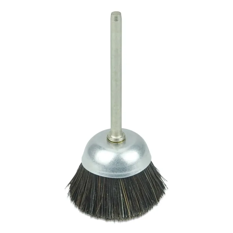 1 in Miniature Cup Brush, Stiff Hair Fill, 1/8 in Stem