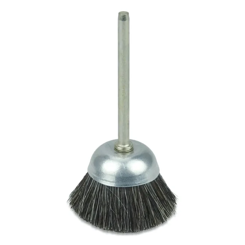 Miniature Cup Brush, 1 in, Soft Hair Fill, 1/8 in Stem