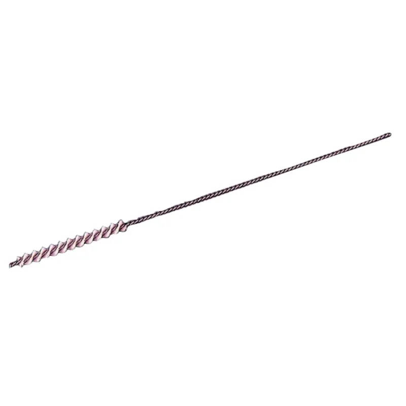 Nylox® Micro-Abrasive Tube Brush, 1 in Brush L, Twisted Single Spiral, .125 in Nylon Fill