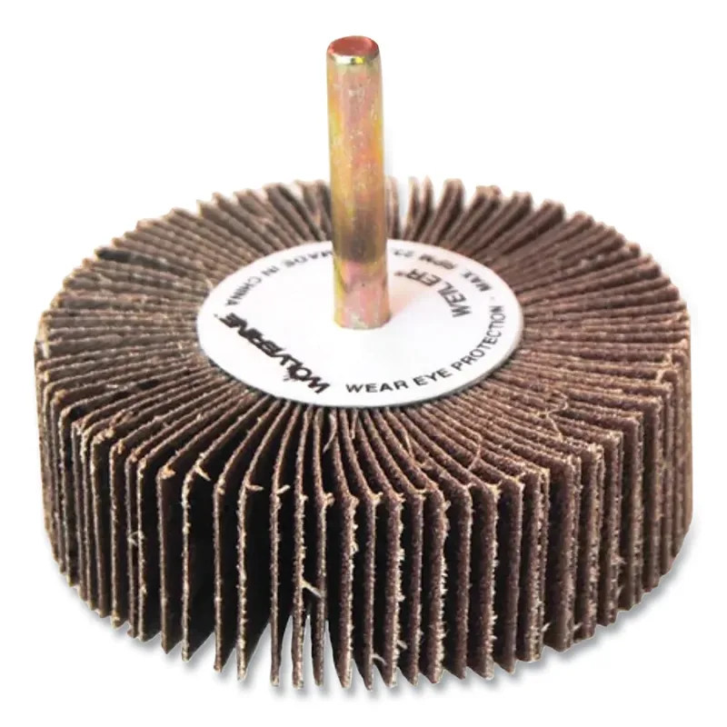 Wolverine® Mounted Flap Wheel, 3 in dia, 80 grit, 23000 RPM, Vending