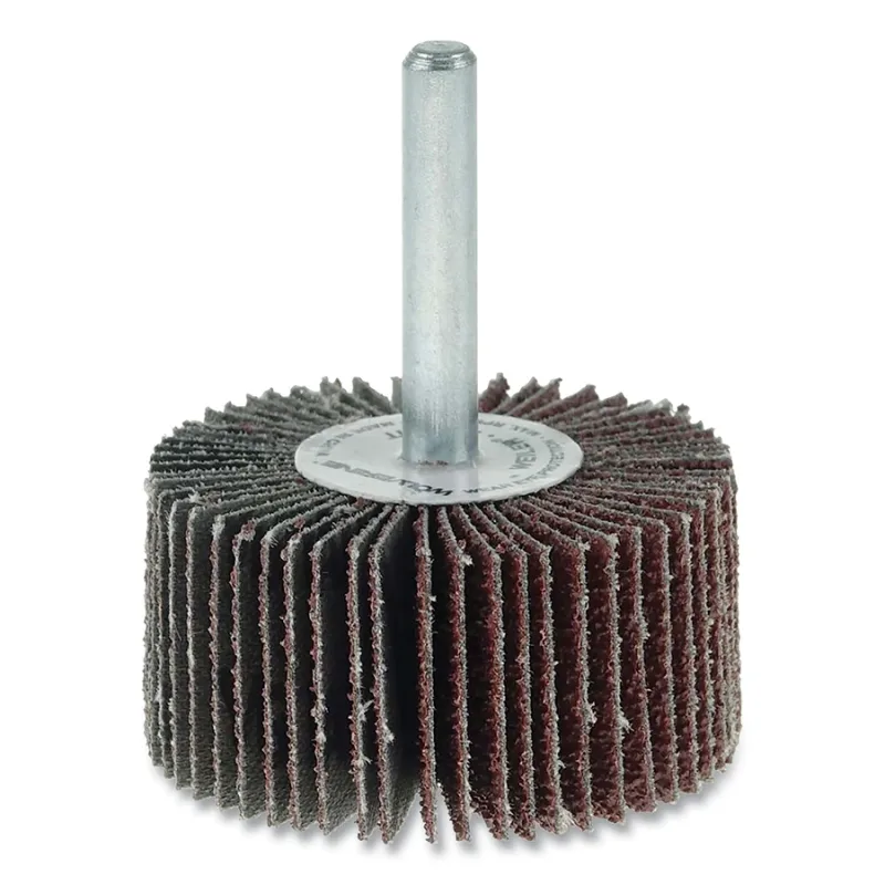 Wolverine® Mounted Flap Wheel, Unthreaded, 1/4 in dia Stem x 1-1/2 in dia x 1 in W, 60 Grit, 25000 RPM