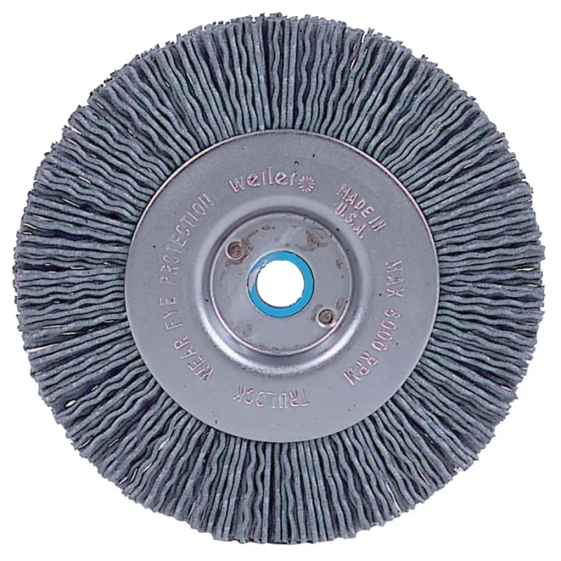 3 in Narrow Face Nylox Wheel, 0.040/120SC Crimped Fill, 1/2 in to 3/8 in Arbor Hole