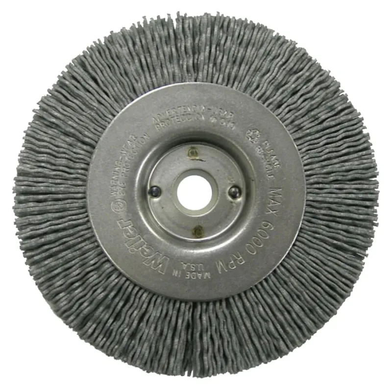 4 in Narrow Face Nylox Wheel, 0.022/320SC Crimped Fill, 1/2 in to 3/8 in Arbor Hole