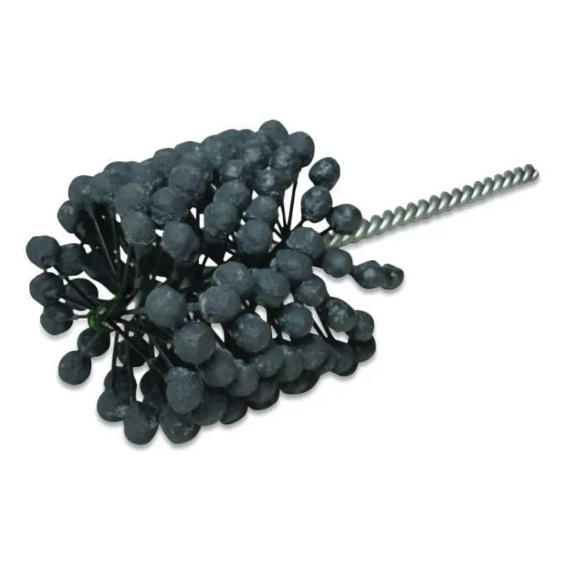 CrossFlex Bore Brush, Abrasive Globules, 2 in Dia, 7.875 in L, 0.252 in Stem Dia, 120 Grit