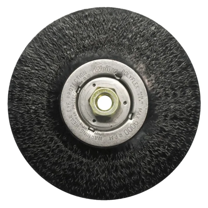 Polyflex® Stringer Bead Twist Knot Wheel, 6 in D x 3/16 W, .014 Steel, 9,000 rpm