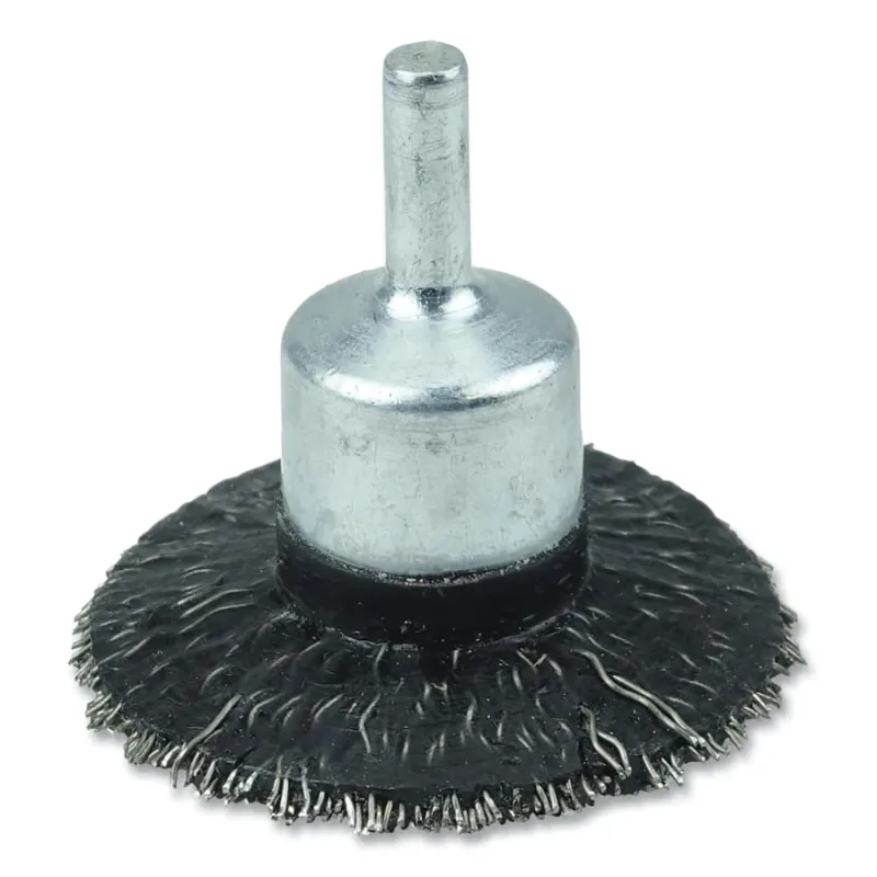 Polyflex® Extra Heavy Duty Stem-Mounted Flared End Brush, Steel, 2 in x 0.02 in, 20,000 rpm