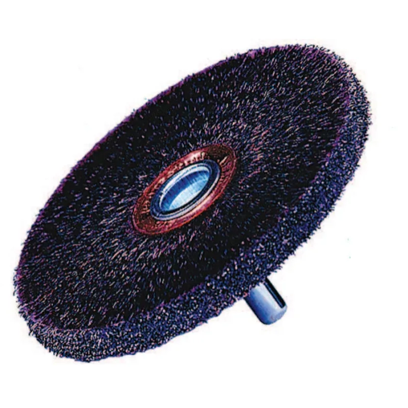 Polyflex® Stem-Mounted Conflex Brush, 3 in D x 1/4 in W, .008 Steel, 20,000 rpm