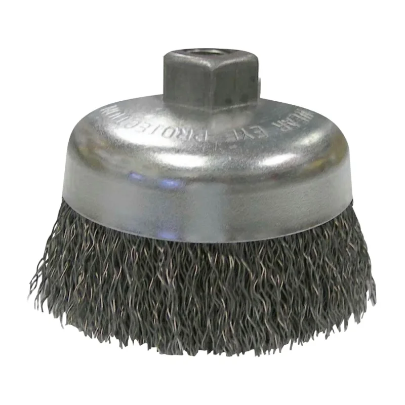 Vortec Pro Crimped Wire Cup Brush, 4" Dia, 5/8-11, 0.02" Carbon Steel, Display