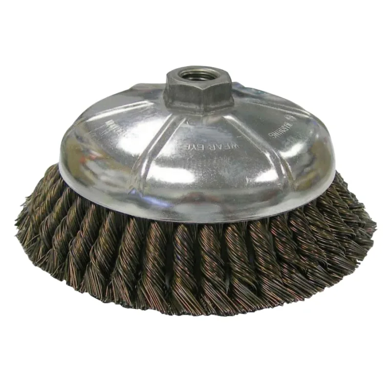 Vortec Pro Knot Wire Cup Brush, 6 in Dia., 5/8-11, .025 in Steel, Display Pack